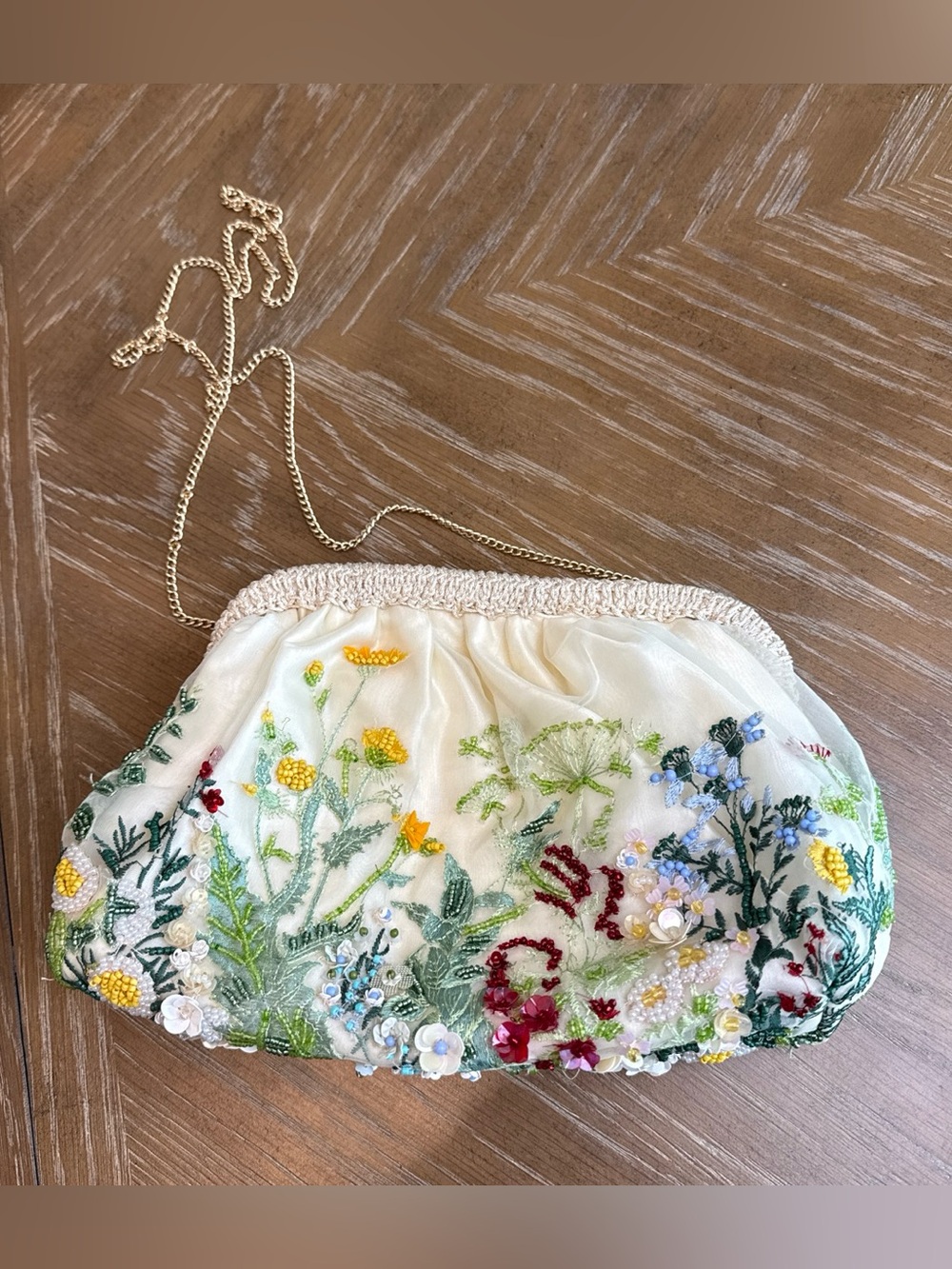Beaded embroidered bag purse clutch
